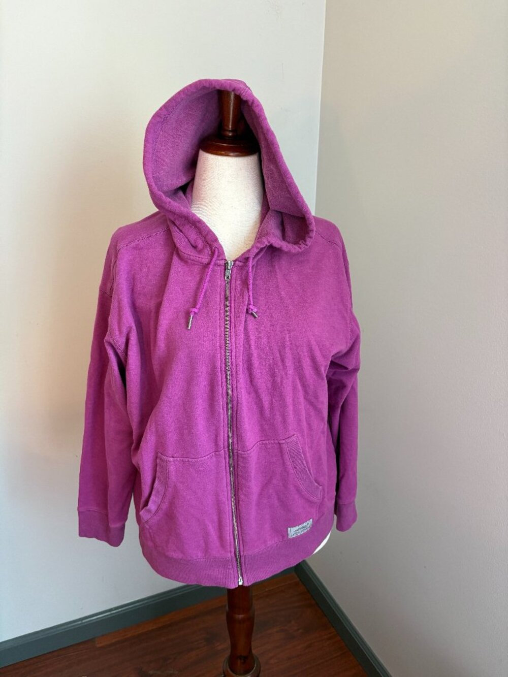 Eddie Bauer Pink Full Zip Hoodie Women’s Large Fleece Lined Sweatshirt